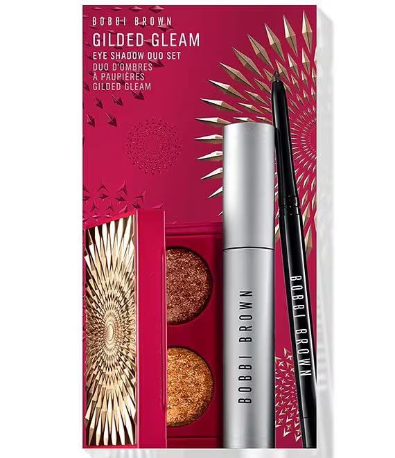 Bobbi Brown Gilded Gleam Eyeshadow, Eyeliner + Mascara Set, 3 Piece Kit