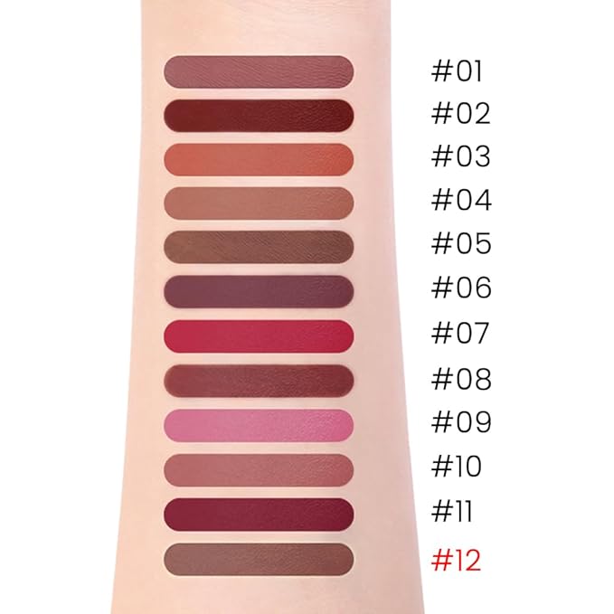 Kaely Matte Velvet Lip Liner Pencils Retractable for Shaping & Sculpting Lips, Taupe Lip Pencils for Women Long Lasting Waterproof Rich Lip Colors Liner Crayon Lipstick delineador de labios 12