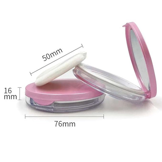 2 Pcs Loose Powder Container,3g Reusable Plastic Empty Powder Case Loose Powder Compact Case with Mirror and Net Sifter,Portable Makeup Powder case