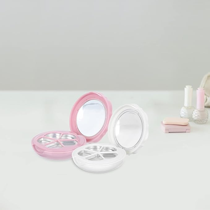 Beaupretty 2 Sets Empty Lipstick Palette with Mirror and Brush Refillable Eyeshadow Palette Box Cosmetics Storage Trays Containter for Lipstick Lip Balm Eyeshadow Blusher