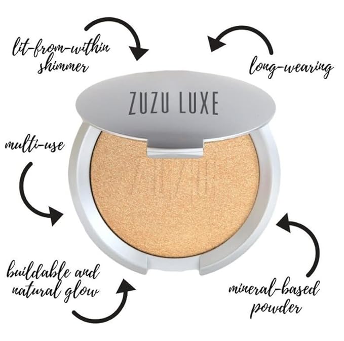ZUZU LUXE Highlighter (All-Natural, Paraben Freee, Vegan, Gluten-Free, Glowing Skin Makeup) (1, Powder Mineral Highlighter, 0.32 oz)