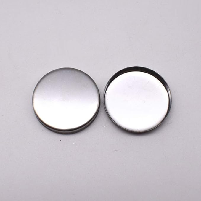 Lasenersm 50-Piece Empty Round Metal Tin Palette Pans, 26mm Diameter, 3.5mm Height, Silver Tone, Minimalistic Style, Cosmetic Eyeshadow Pans for Magnetic Makeup Palette