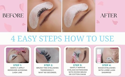 Speedy Remover for Eyelash Extension Glue Liore Lash/Fast Lash Adhesive Removal /60 Sec Dissolution Time/GBL Free Lash Debonder/Eyelashes Glue Remover Professional Tech Salon Supplies (15 ml)
