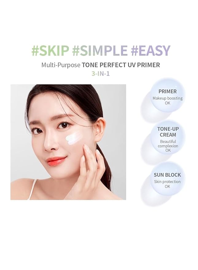 Korean Face Primer SPF40 - Purple Tinted Makeup Base for Dull, Sensitive Skin - Color Correcting, Moisturizing, Anti-Yellow Tone Corrector(Primer - Purple Tinted)