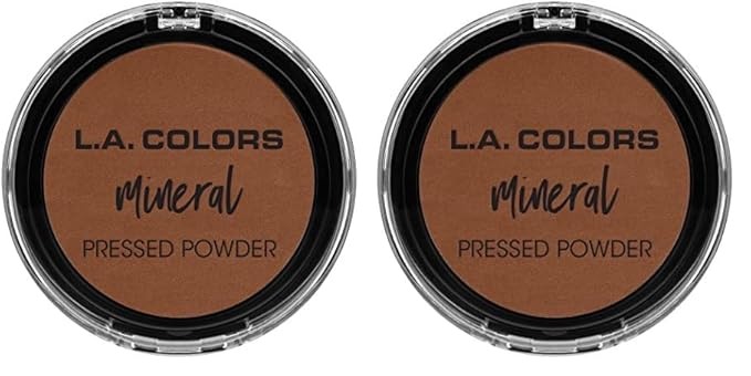 L.A. COLORS Mineral Pressed Powder, Ebony CMP384 (Pack of 2)