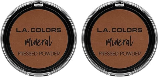 L.A. COLORS Mineral Pressed Powder, Ebony CMP384 (Pack of 2)