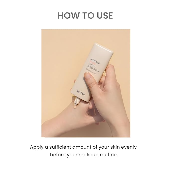 HEIMISH Artless Glow Tinted Sunscreen, Multipurpose Makeup Base, Primer, Highlighter, Lightweight, Non-greasy, Hydrating, Natural Finish with SPF 50+ PA+++, 1.35fl.oz/40ml, Shine Beige