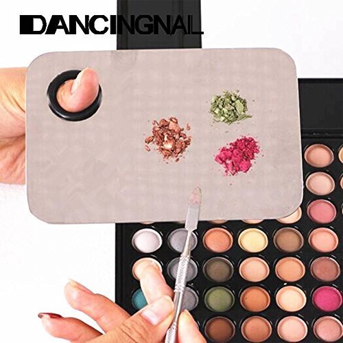 Stainless Steel Professional Pro Lady Cosmetic Makeup Palette Nail Eye Shadow Mixing Makeup Palette with Spatula Tool(150x100MM)
