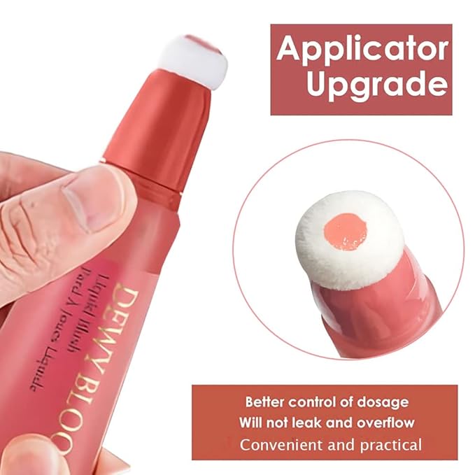 Soft Cream Liquid Blush Beauty Wand, Creamy Blush Makeup for Cheeks with Cushion Applicator, Natural-looking Cheek Tint with Dewy Finish, Blends Perfectly onto Skin, Long-Wearing (105 Ardour)