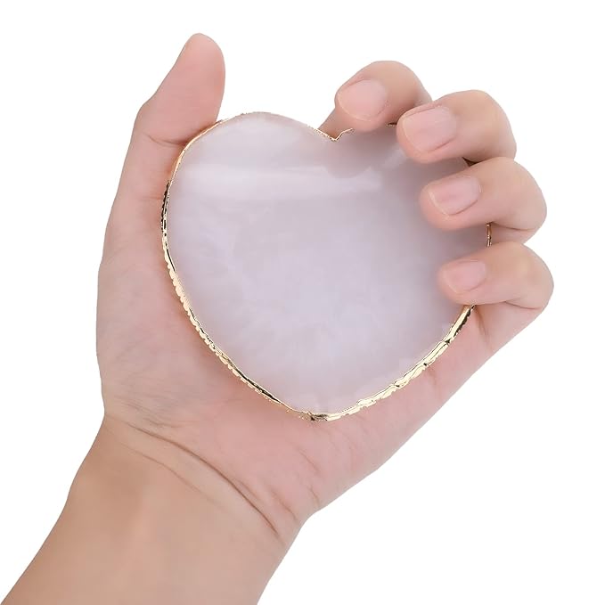 Resin Nail Art Palette Nail Mixing Palette Polish Color Mixing Plate Golden Edge Nail Holder Display Board Heart Shape Cosmetic Mixing Tools
