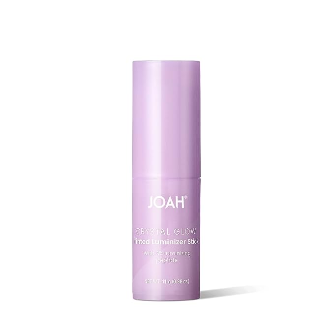 JOAH Crystal Glow Tinted Luminizer Stick, Multitasking Korean Makeup Highlighter and Bronzer Stick, Customizable Formula for a Natural Glow, Peptide Infused, Medium with Warm Undertones