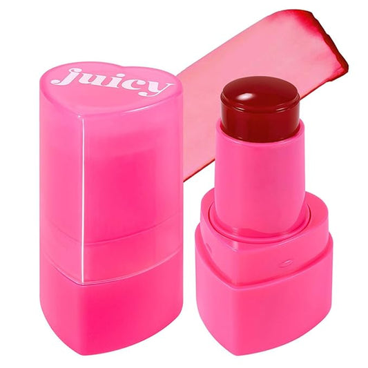 5 Colors Hydrating Lip & Cheek Tint, Long-Lasting Jelly Blush Stick with Cooling Effect, Watercolor-Like Finish (# 03)