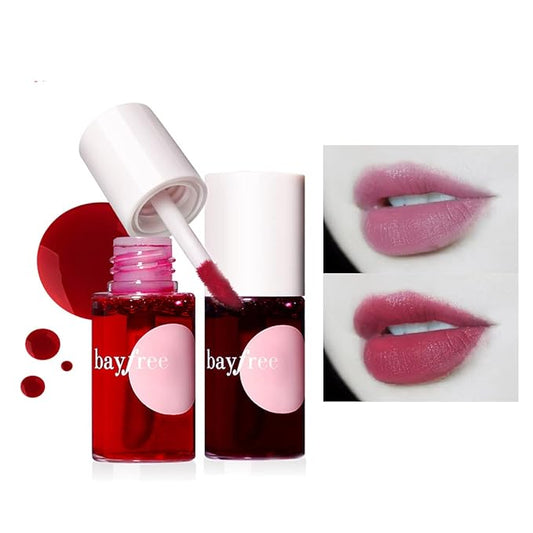 2 Colors Lip Stain Tint Set,Liquid Lipstick Mini Velvet Lip Tint Hydrating Lip Stain Moisturizing Long Wear Lip Gloss Makeup (1#Apple+3#Watermelon)