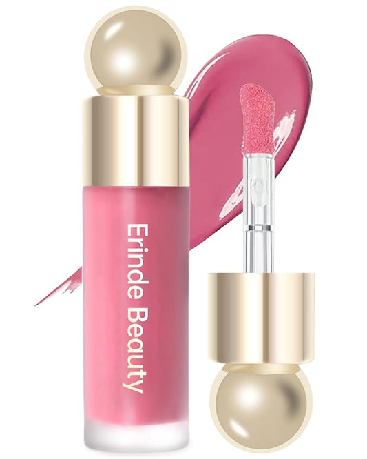 Erinde Liquid Cream Blush, Soft Dewy Face Blush, Natural Matte Finish Looking, Long-lasting Cheek Tint, Lightweight Blendable Feel, Moisturizing Face Blush for Cheek, Pink