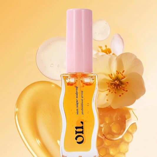 Honey Infused Hydrating Lip Oil Lip Gloss with Honey Tropical Scent, High-Shine Non-Sticky Formula for Dry Lips, 8ml (Honey Gold, Lip Oil-2)