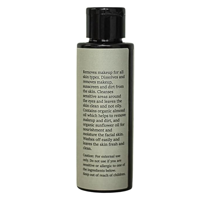 Organic Makeup Remover, Almond Oil Based Eye and Facial Cosmetic Cleanser, Made in Israel, 3.6 Fl Oz