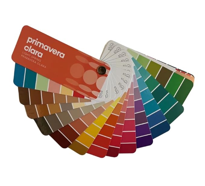 Multilingual Light Spring Palette Color Fan by Studio Immagine, Personalized Color Guide for Cost Saving, Smart Shopping, Outfit & Wardrobe Planning; Primavera Clara