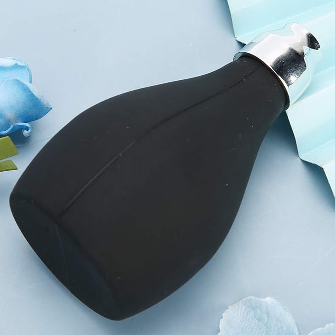 Powder Spray Pump,Refillable Silicone Powder Spray Bottle for Hair Fibers and Fine Powder,Reusable Powder Dispenser,Black