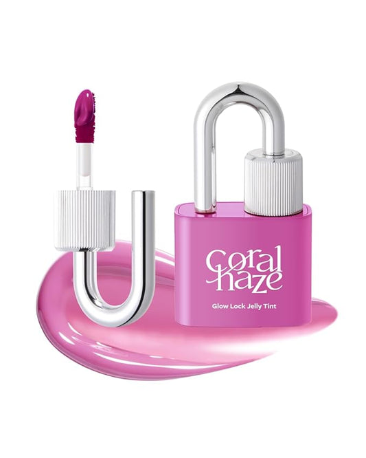 CORLAHAZE Glow Lock Jelly Tint 114 Sure 4g, Hydrating Jelly Glow Lip Stain, High-Shine, Long-Lasting Color Moisturizing Lip Enhancer with Rosehip Oil, Collectible Lock-Shaped Design, Korean Makeup