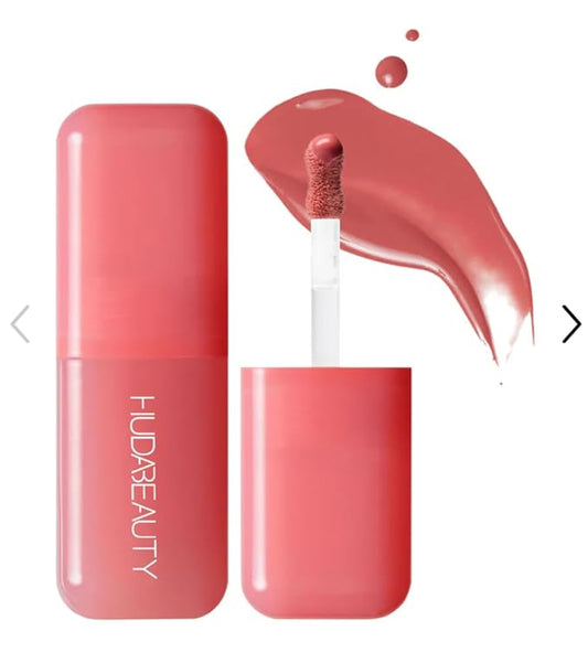H.u.d.a Beauty Liquid Blush, Intense Guava, Weightless Radiant Finish with Micro-Pearls, Strawberry Cream - dusty rose