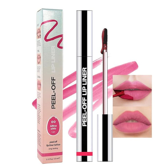 Matte Liquid Lip Gloss Stain - Peel Off Lip Liner Tattoo, Delicate Pink Peel Off Lip Stain, Long Lasting & Waterproof,Transfer-Proof Lip Gloss for All Skin Types for Women 0.12 fl oz,00# Delicate Pink