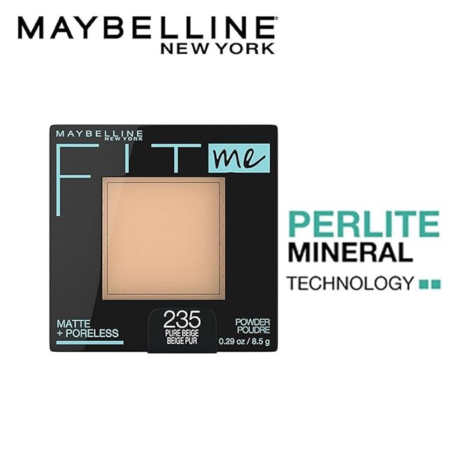 Maybelline Fit Me Matte + Poreless Pressed Face Powder Makeup, Pure Beige, 1 Count (Pack of 4)