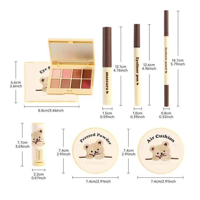 LAMUSELAND Makeup Kit for Women Girls Full Kit, 11 Pieces All in One Professional Makeup Gift Set for Beginner, include Lip Gloss, Eyebrow, Eyeliner, Eyeshadow, Blush, BB Cream (D)