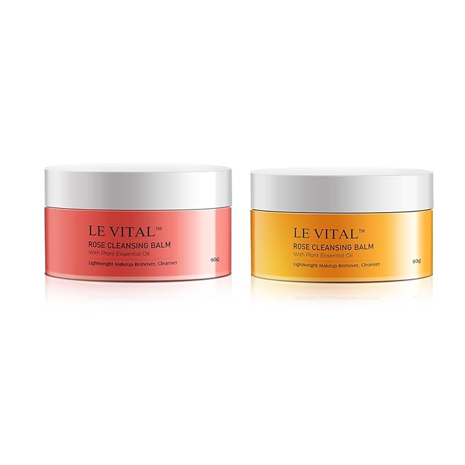 Cleansing Balm, Plant Essential Oil Makeup Remover for Sensitive & Dry Skin, 1-Step Gentle Cleanser for Heavy Makeup, Sunscreen & Women’s Skincare,Travel-Friendly (Pack of 2, Tangerine & Rose)
