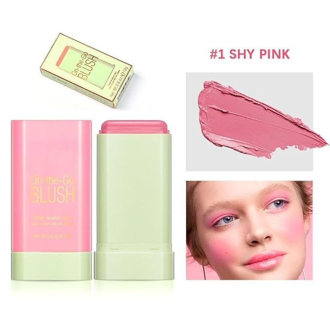 Blush Rare Beauty Liquid Blush Cream Blush Stick For Cheeks Natural Blendable Powder Blusher Stick On The Go Blush Brushes For Makeup Cheeks,Natural Waterproof, Long Lasting(pink)