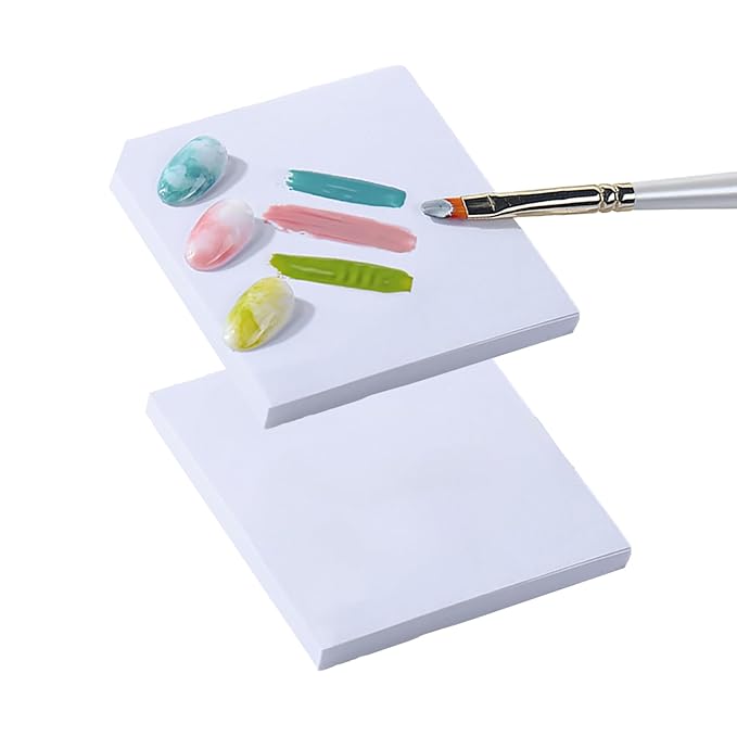 100 Pieces Gel Nail Art Palette Paper Thickened Tear-Off Double-Sided Disposable Nail Polish Color Mixing Paper Multi-Functional Waterproof Painted Paper(3 * 3inch)