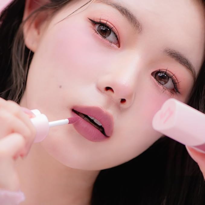 Cherry Heart Mega Tint – High-Pigment, Smudge-Proof Korean Lip Tint for All-Day Wear (10 Dusty Pink, 1 Count)