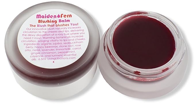 LIVING LIBATIONS - Organic Maiden Fern Blushing Balm | Natural, Wildcrafted Clean Beauty (.22 oz | 6.5 ml)