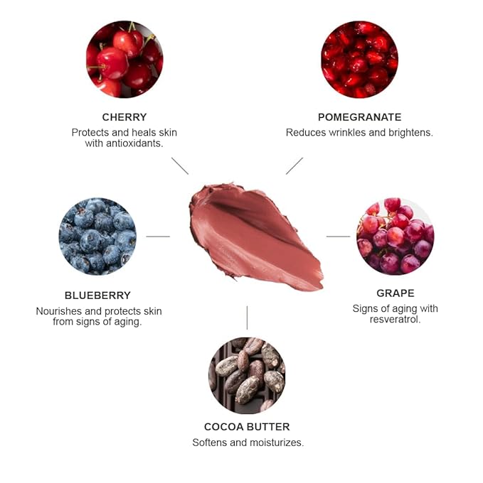 100% PURE Cocoa Butter Matte Lipstick Full Stay All Day Coverage, Lasting Moisturizing & Softening Natural Lip Color for All Skin Tones, Vegan Fruit Pigmented Sahara (Deep Neutral Nude) - 0.15 oz