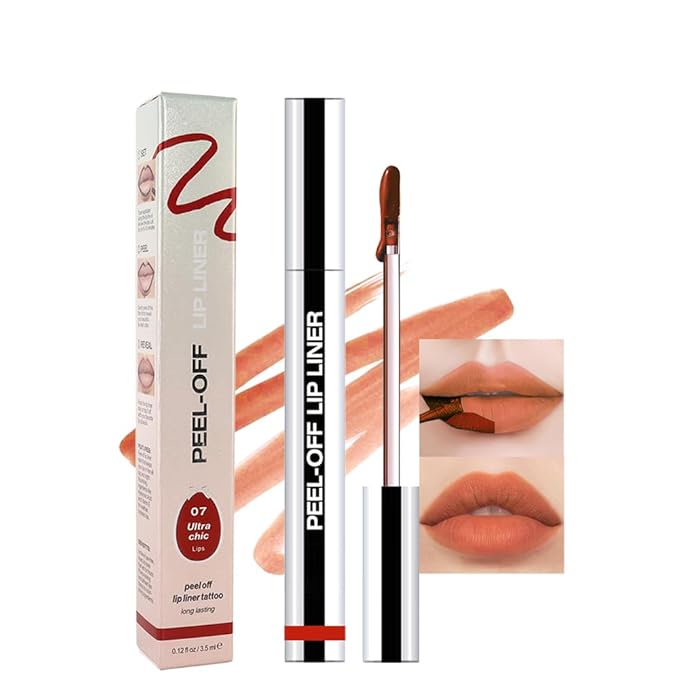 Peel Off Lip Gloss - Peel Off Lip Stain Tattoo, Peachy Orange Matte Lip Tint, Long Lasting & Waterproof, Transfer-Proof Lip Gloss for All Skin Types Stay Lip Makeup, 07