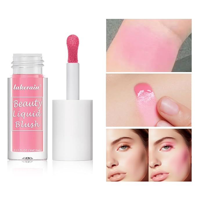 GECOMO Liquid Blush for Cheeks Makeup Face Blush, Weightless Cream Formula, Smudge Proof Long-Wearing Pigmented Blush, Natural Look Makeup Face Blushes, Shimmer Finish, Dainty - 07# Juicy peach