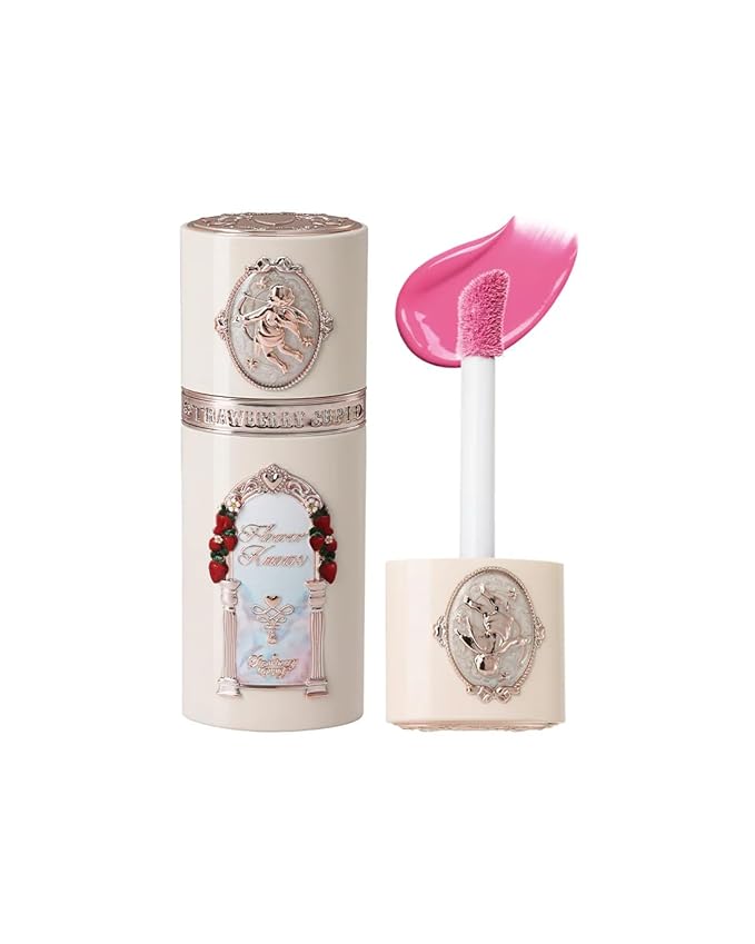 Flower Knows Strawberry Cupid All Day Glow Liquid Blush 06+Little Angel Cushion Powder Puff Set
