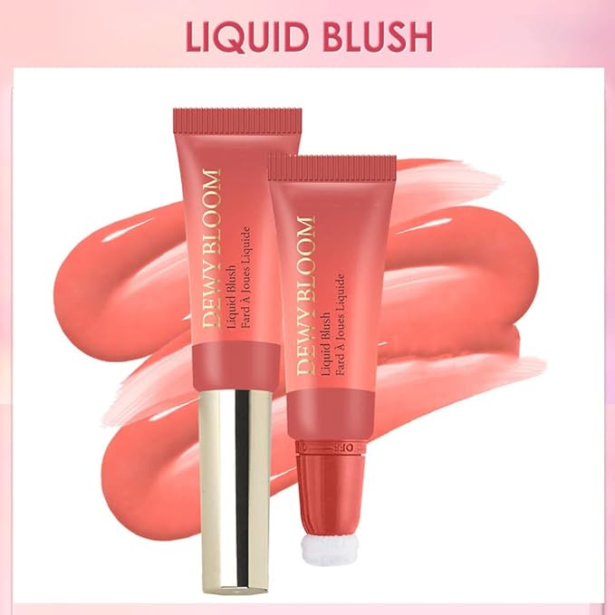 Soft Cream Liquid Blush Beauty Wand, Creamy Blush Makeup for Cheeks with Cushion Applicator, Natural-looking Cheek Tint with Dewy Finish, Blends Perfectly onto Skin, Long-Wearing (105 Ardour)
