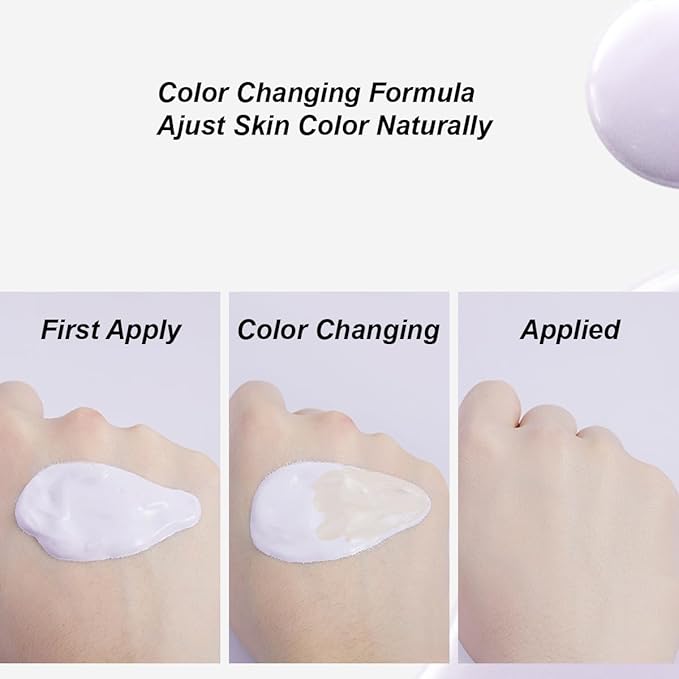 1PC Color Correcting Makeup Base, Color Change Makeup Foundation Primer, Multi Protective Isolating Cream Purple Green Makeup Base, Makeup CC Cream (Green Senstive Skin, 32g)