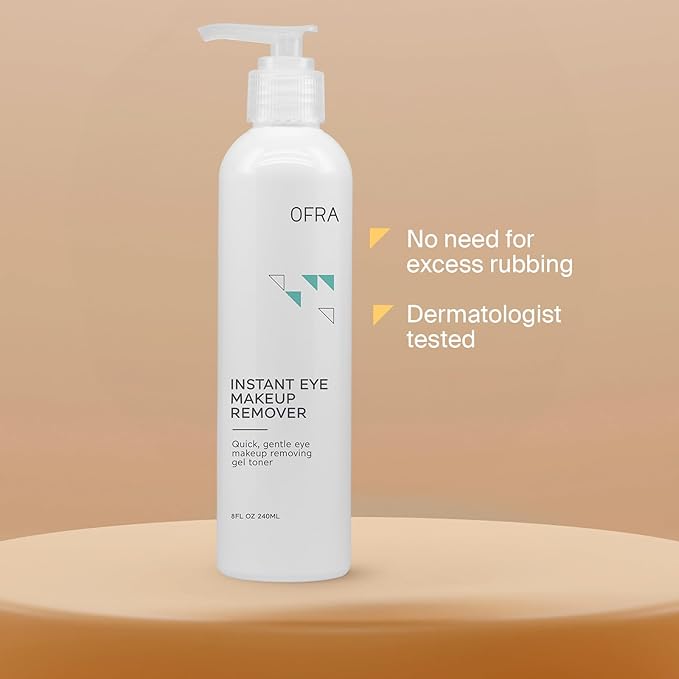 Ofra Instant Eye Makeup Remover | Waterproof Makeup Remover for Sensitive Skin | Gentle Formula for All Skin Types and the Eye Area | 8 oz/240 ml