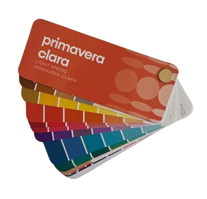 Multilingual Light Spring Palette Color Fan by Studio Immagine, Personalized Color Guide for Cost Saving, Smart Shopping, Outfit & Wardrobe Planning; Primavera Clara