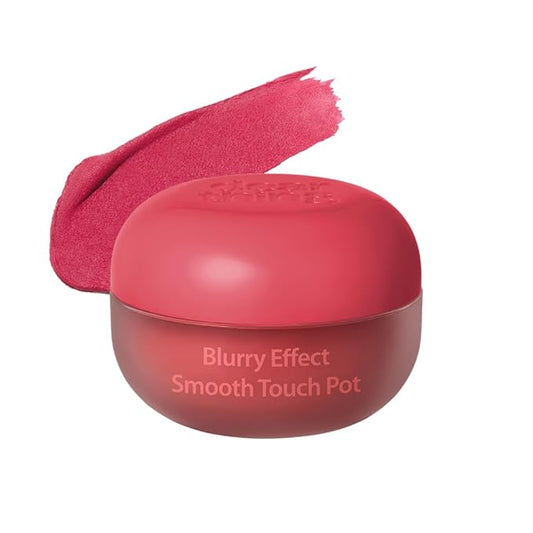 MILKTOUCH dearthing Blurry Effect Smooth Touch Pot - Lip and Blush, Soft Airy Matte Finish, Vivrant Color (04 Berry Crush, 0.16 Fl Oz)