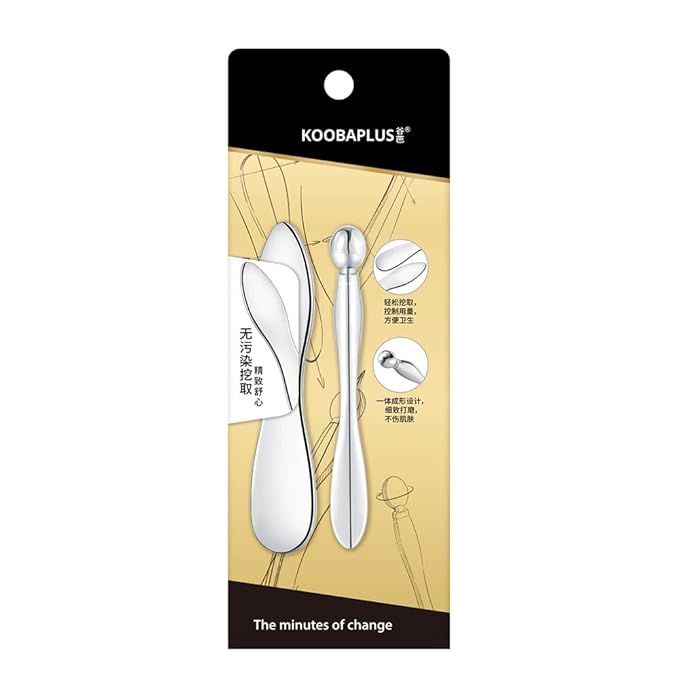 KOOBA Eye Cream Applicator and Cosmetic Cream Spatulas Spoon Reusable Roller Massager Tool Facial Wand Stick Skincare Accessories