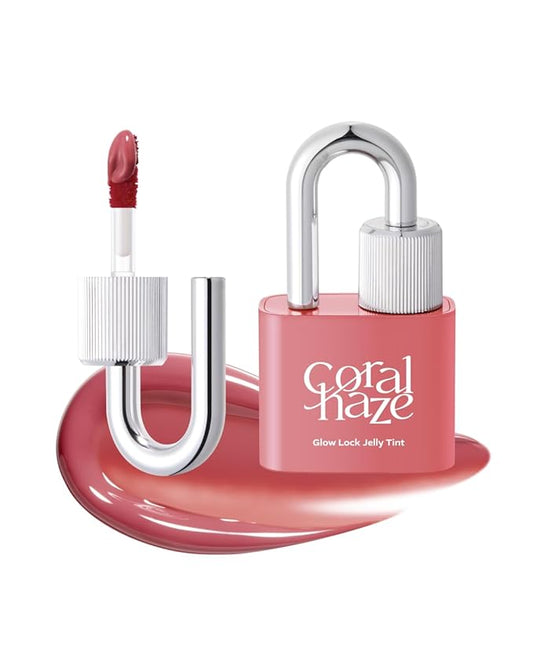 CORLAHAZE Glow Lock Jelly Tint 103 Tarte 4g, Hydrating Jelly Glow Lip Stain, High-Shine, Long-Lasting Color Moisturizing Lip Enhancer with Rosehip Oil, Collectible Lock-Shaped Design, Korean Makeup