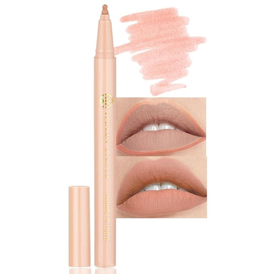 YOUNG VISION Gourd-Shaped Precision Liquid Lipstick & Lipliner - Nude Matte Perfection