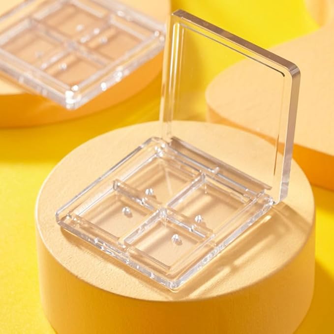 2Pcs Empty Eye Shadow Box Transparent Square Eye Shadow Box Empty Eyeshadow Eyeshadow Pans Containers for Eyeshadow Powder Blusher