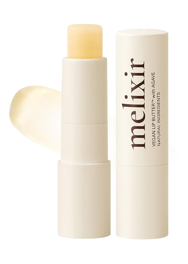 Melixir Vegan Lip Butter #01 Agave(Clear) (+11 more colors), Bee Free, Petrolatum Free, Deep Nourishing Plant-Based Vegan Chapstick, Lip Balm for Dry, Cracked and Chapped Lips