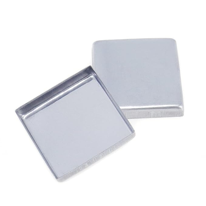 Coshar Pack of 30 Empty Square Metal Pans 26mm Eyeshadow Palette Pans Replacement for Magnets Makeup Palettes (3mm Height)