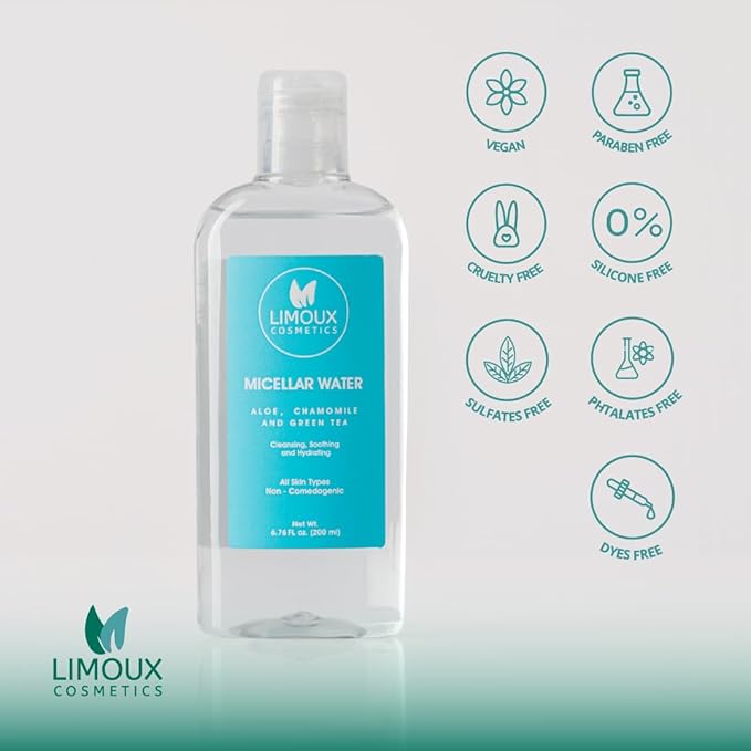 Micellar Water - All Skin Types - Cleansing, Soothing and Hydrating - Non-Comedogenic - Aloe, Chamomile and Green Tea