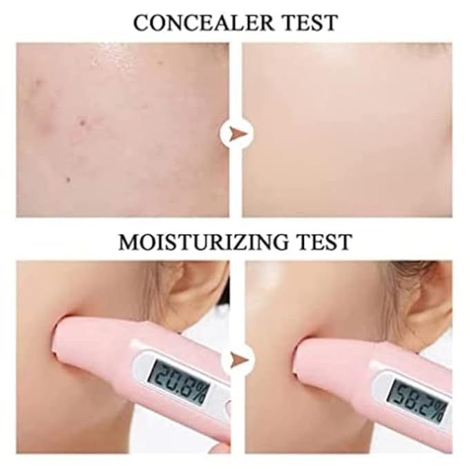 Mushroom Head Air Cushion CC Cream, CC Cream Foundation, Concealer Lasting Moisturizing Pigment CC Liquid Foundation, Matte Even Skin Tone Nude Makeup Base Primer (Ivory)