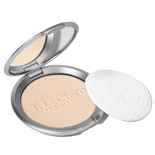 T.LeClerc Rice Compact Powder – Anti-Aging Pressed Powder with Brown Rice Ferment – Long-Lasting Natural Matte Finish – Moisturizing | Non-Comedogenic Face Powder (CAMÉLIA, 9G)